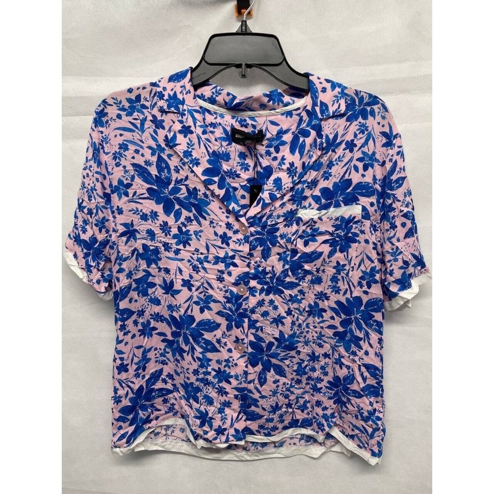 Room Service Women's Floral Button Front Pajama Top Size S